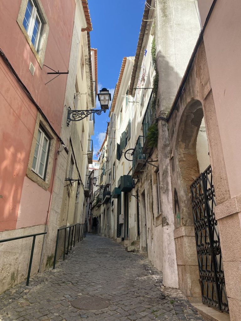 Narrow street with old façades